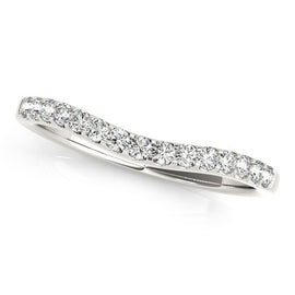 White Gold 14k Round Pave Setting Curvy Diamond Wedding Ring