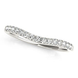 White Gold 14k Round Pave Setting Curvy Diamond Wedding Ring