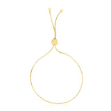 Yellow Gold 14k Adjustable Lariat Style Heart Women's Motif Bracelet