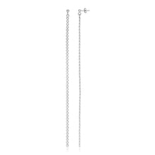Load image into Gallery viewer, Sterling Silver Long Earrings with Polished Circles