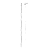 Sterling Silver Long Earrings with Polished Circles
