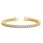 Yellow Gold 14k Round Diamond Women's Tennis Braceletin Hidden Safety Clasp
