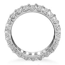 Load image into Gallery viewer, White Gold 14k Triple Band Round Diamond Eternity Ring