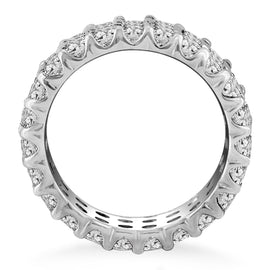 White Gold 14k Triple Band Round Diamond Eternity Ring