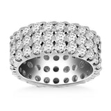 White Gold 14k Triple Band Round Diamond Eternity Ring