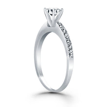 Load image into Gallery viewer, White Gold 14k Classic Diamond Pave Solitaire Engagement Ring