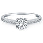 White Gold 14k Classic Diamond Pave Solitaire Engagement Ring