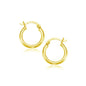 Yellow Gold 14k 15 mm Polished Hoop Earrings with Snap Lock Backing