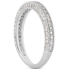 Load image into Gallery viewer, White Gold 14k Fancy Pave Milgrain Textured Diamond Wedding Ring