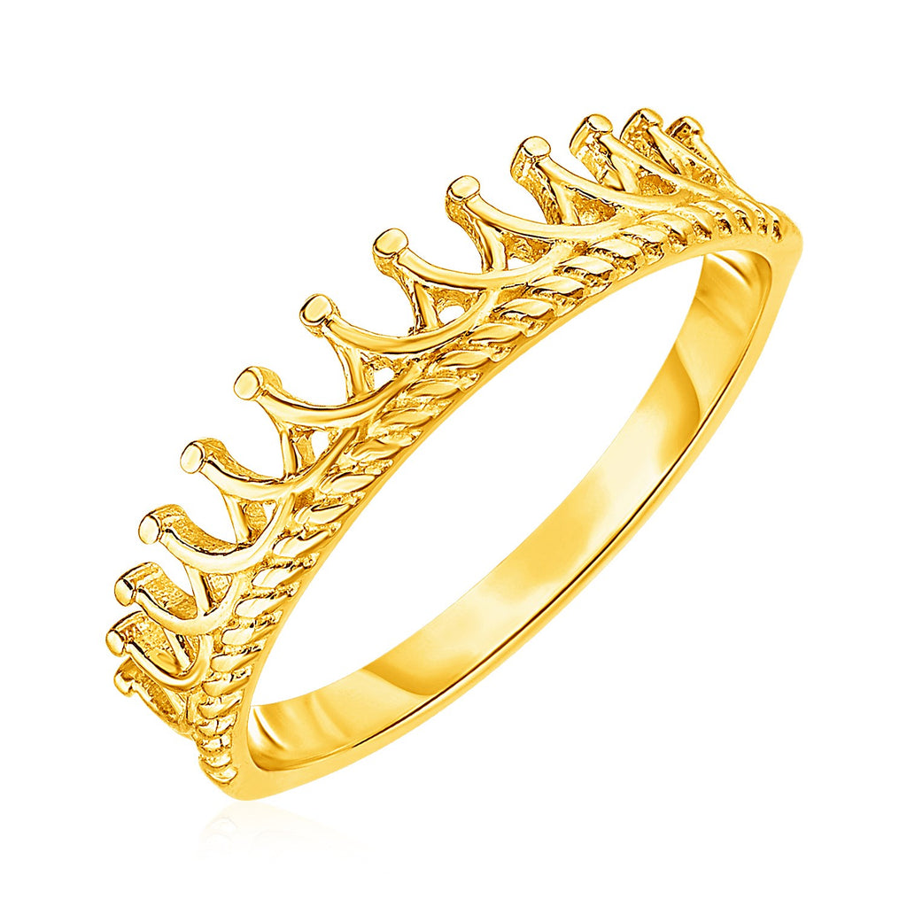Yellow Gold 14k Crown Exquisite Motif Rings