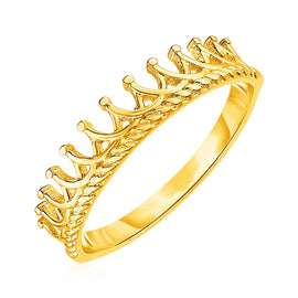Yellow Gold 14k Crown Exquisite Motif Rings