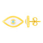 Yellow Gold 14K Evil Eye Fancy Earrings with Enamel