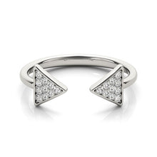 Load image into Gallery viewer, 14k White Gold Diamond Arrowhead Open Ring (1/5 cttw)