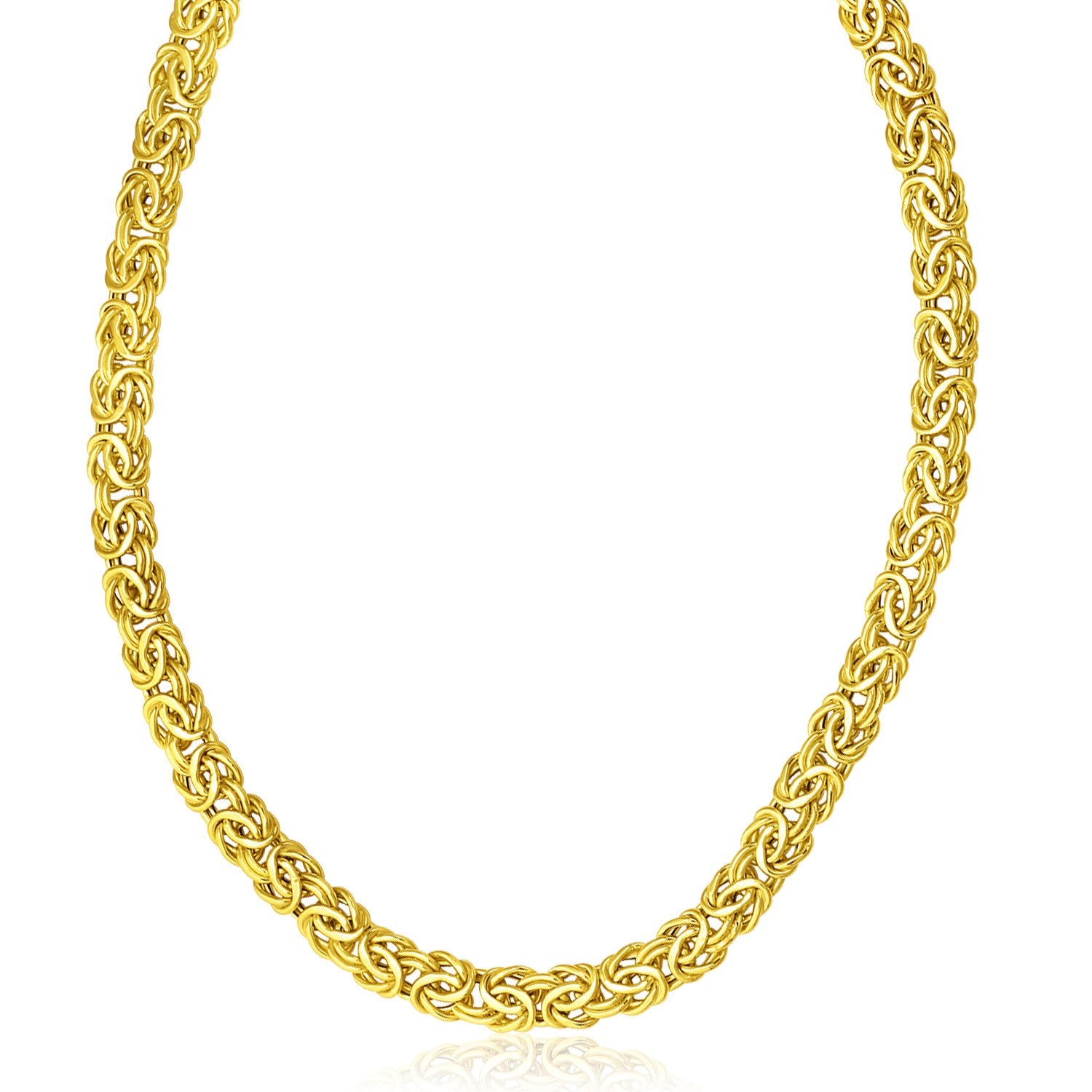Yellow Gold 14k Byzantine Design Stylish Women's Fancy Necklace