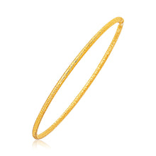 Load image into Gallery viewer, 14k Yellow Gold Thin Textured Stackable Bangle
