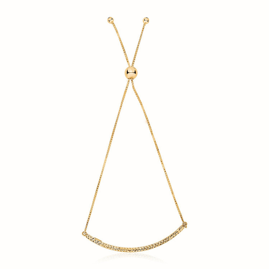 Yellow Gold 14k Chain Bar Women's Lariat Style Bracelet