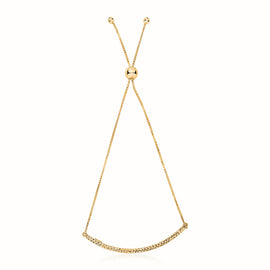 Yellow Gold 14k Chain Bar Women's Lariat Style Bracelet