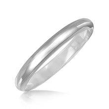 Load image into Gallery viewer, Sterling Silver Dome Style Bangle with Rhodium Plating
