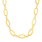 Yellow Gold 14k Women's Link Necklace with Polished Oval Links