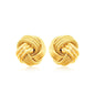 Yellow Gold 14k Love Knot Earrings with Ridge Texture