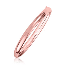 Load image into Gallery viewer, Rose Gold 14k Fancy Shiny Dome Bangle