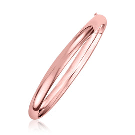 Rose Gold 14k Fancy Shiny Dome Bangle