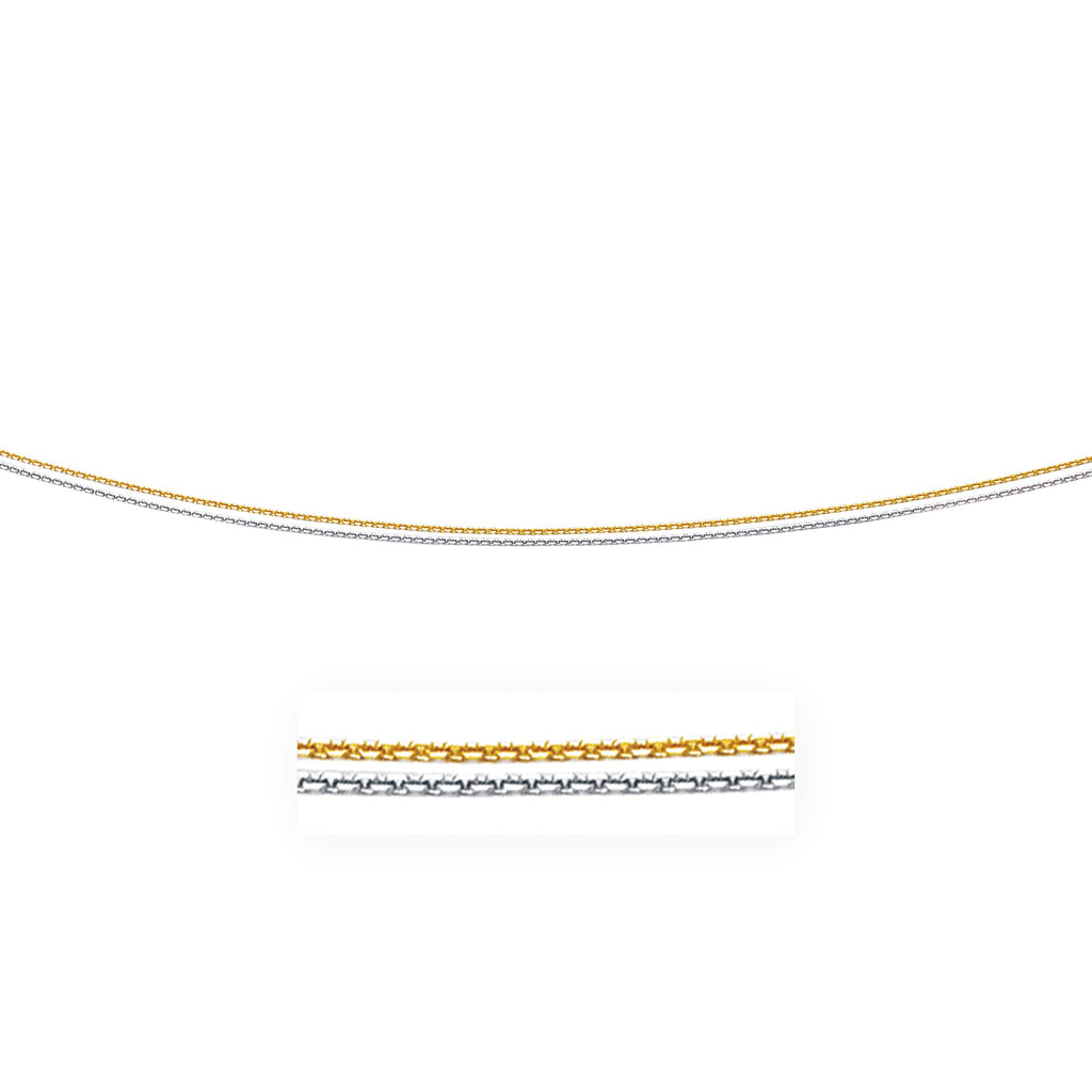 Two-Tone Double 14k 1.1mm Strand Cable Pendant Chain