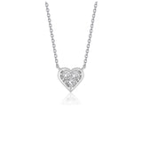 White Gold 14k Diamond Heart Design Pendant in Lobster Clasp