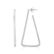 Load image into Gallery viewer, Sterling Silver Polished Triangular Hoop Earrings