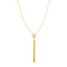 Load image into Gallery viewer, Yellow Gold 14k Women&#39;s Necklace with Tassel and Love Knot Pendant