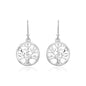 Sterling Silver Round Tree of Life Earrings