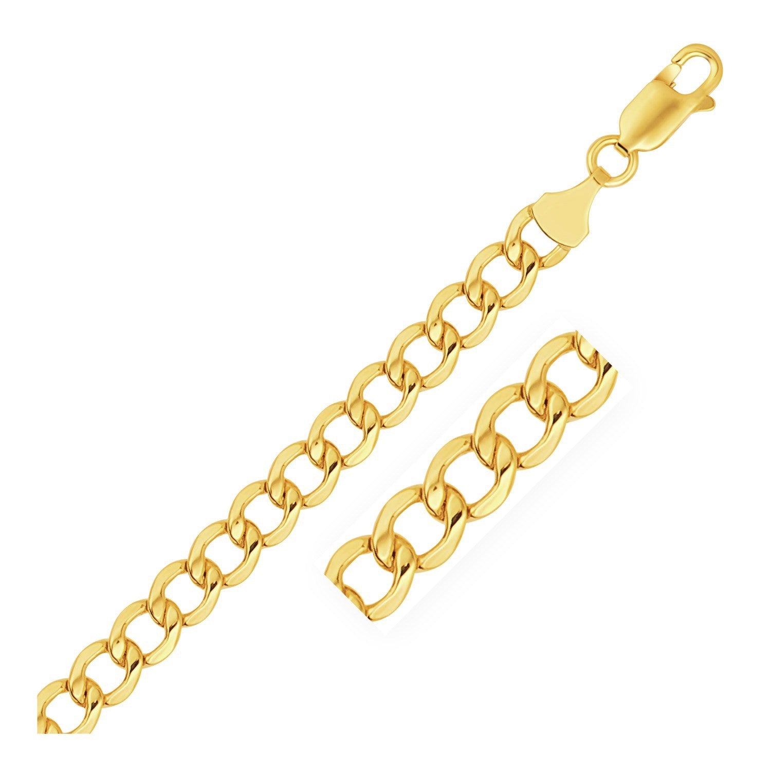 Yellow Gold 6.1mm 10k Curb Chain