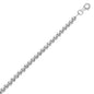Sterling Silver Rhodium Plated Women's Bracelet with a Polished Bead Motif