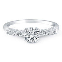 Load image into Gallery viewer, White Gold 14k Shared Prong Accent Diamond Engagement Ring