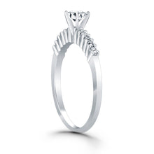 Load image into Gallery viewer, White Gold 14k Shared Prong Accent Diamond Engagement Ring
