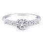White Gold 14k Shared Prong Accent Diamond Engagement Ring