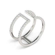 Load image into Gallery viewer, 14k White Gold Modern Dual Band Style Diamond Ring (1/2 cttw)
