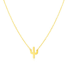 Load image into Gallery viewer, 14K Yellow Gold Necklace with Cactus