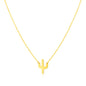 14K Yellow Gold Necklace with Cactus