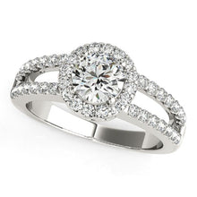 Load image into Gallery viewer, White Gold 14k Round Diamond Split Shank Design Engagement Ring