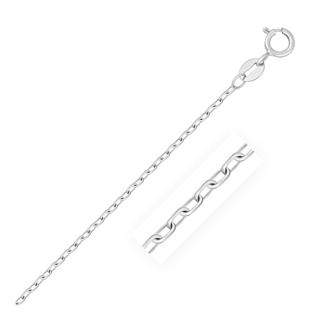 White Gold 14k 1.3mm Faceted Cable Link Chain