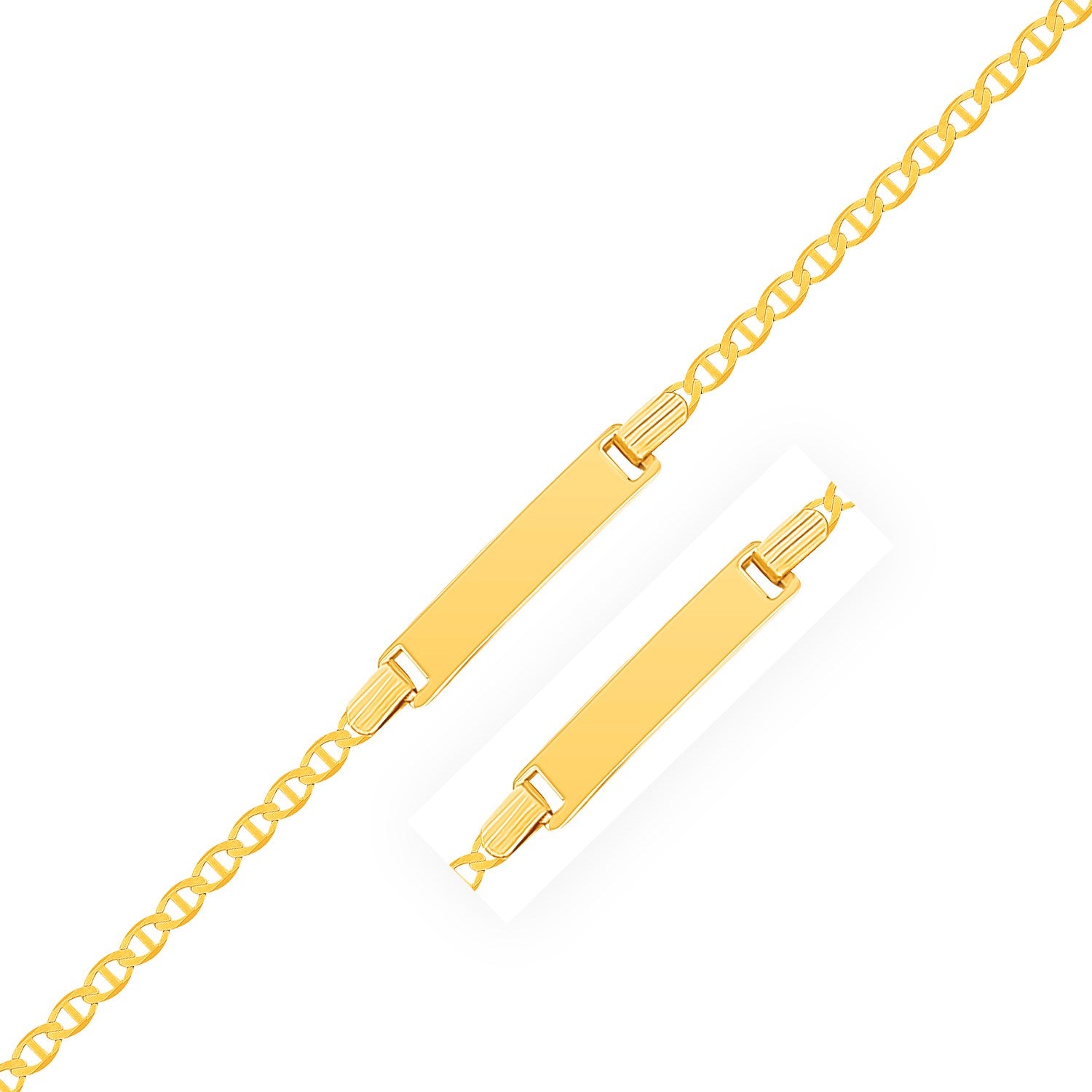 Yellow Gold 14k Mariner Style Link Children's ID Bracelet