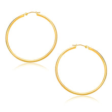 Load image into Gallery viewer, Yellow Gold 14k 30mm Polished Hoop Earrings with Snap Lock Backing