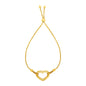 Adjustable Bracelet with Shiny Open Heart in 14k Yellow Gold