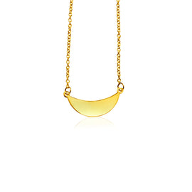 Yellow Gold 14k 18 inch Women's Necklace with Polished Arc