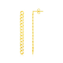 Load image into Gallery viewer, 14K Yellow Gold Curb Chain Earrings