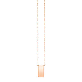 Rose Gold 14k Necklace with Polished Women's Bar Pendant