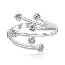 Load image into Gallery viewer, Sterling Silver Rhodium Finished White Cubic Zirconia Embellished Toe Ring