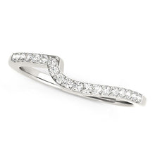 Load image into Gallery viewer, 14k White Gold Curved Design Round Diamond Wedding Band (1/4 cttw)