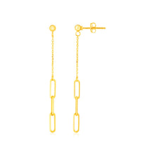 Load image into Gallery viewer, 14K Yellow Gold Paperclip Chain and Fine Link Earrings